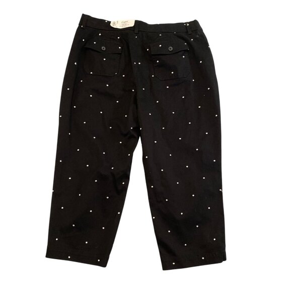 Croft & Barrow Women's Black Polka Dot Slimming Capri Pants Size M - Picture 3 of 10